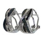 Blue DIamond Accented Designer Earrings