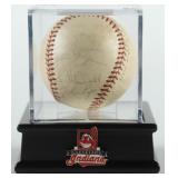 Autographed 1970 Indians OAL Baseball w/ Display