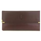 MUST DE CARTIER BORDEAUX LEATHER LONG  WALLET