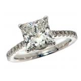 Princess Cut 2.77 ct VVS2 Lab Diamond Ring