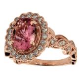 14k Gold 2.02 ct Tourmaline & Diamond Ring