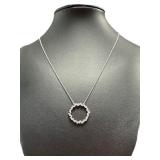 10kt Gold Round & Baguette Diamond Necklace