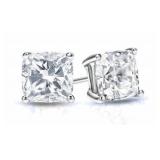 14k Gold 5.03 ct Cushion VS1 Lab Diamond Earrings