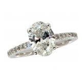 Oval Brilliant 2.02 ct Lab Diamond Ring