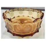 Fostoria Coin Glass Amber Round Scalloped Edged