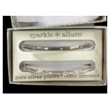 Pure Silver Plated Cubic Zirconia Bracelets