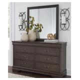 ASHLEY LEEWARDEN DARK BROWN DRESSER & MIRROR