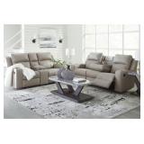 ASHLEY LAVENHORN PEBBLE RECLINING SOFA & LOVE SEAT