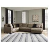 ASHLEY ABALONE 3-PC CHOCOLATE SECTIONAL W/ CHAISE