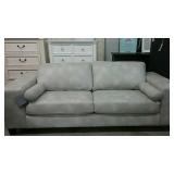 Ashley White and Grey Leather Couch