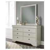 Ashley B378 White Dresser & MIrror
