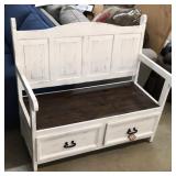 Elements Antique White Storage Bench