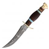 Marbles MR490D Skinner Wood/Skag Damascus Knife