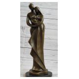 MODERN ABSTRACT BRONZE COUPLE HOLDING BABY