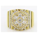 18kt Gold 1.65 ct Mens Designer Diamond Ring