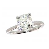 14k Gold 2.25 ct Cushion Lab Diamond Ring