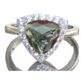 Trillion Cut 3.10 ct Sultanite Color Change Ring