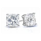 14k Gold Cushion 3.28 ct Lab Diamond Earrings