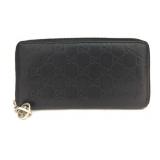 GUCCI BLACK LEATHER SSIMA ZIPPY WALLET