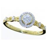 10kt Yellow Gold 1/4 ct Diamond Designer Ring