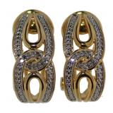Beautiful French Lock Diamond Earrings