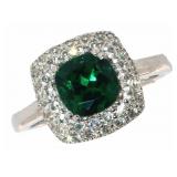Cushion Cut 2.50 ct Emerald Cocktail Ring