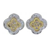 14kt Gold 2/3 ct Fancy Yellow Diamond Earrings