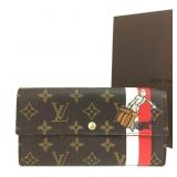 LOUIS VUITTON BROWN MONOGRAM WALLET WITH STRIPE
