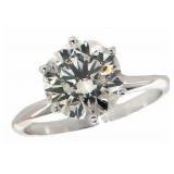 14k Gold 2.21 ct Round Ideal Cut Lab Diamond Ring