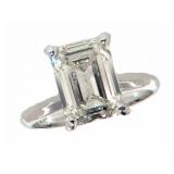 14k Gold 2.33 ct Emerald Cut VS1 Lab Diamond Ring