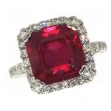 14k Gold 6.90 ct Ruby & Diamond Ring