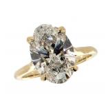 14k Gold 3.50 ct Oval VS2 Lab Diamond Ring