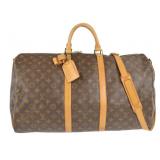 LOUIS VUITTON KEEPALL 55 MG TRAVEL BAG WITH STRAP