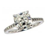 Cushion Brilliant 3.19 ct VS1 Lab Diamond Ring