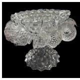 American Fostoria Punch Bowl wï¿½ 14 Cups & Glass