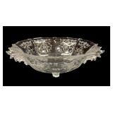 Footed, Etched Crystal Bowl