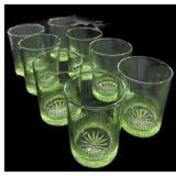 Set of (8) Green Glasses