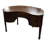 Mahogany Banded Kidney Desk
