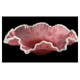 4 x 11 ï¿½ Pink wï¿½ White Trim Brideï¿½s Bowl