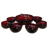 7 Pc Depression Bubble Ruby Berry Set