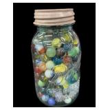 Blue Ball Mason Quart Jar Marbles