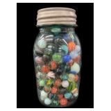 Blue Ball Mason Quart Jar Marbles