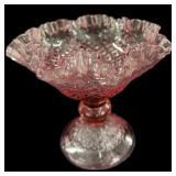Beautiful 6.5 ï¿½ Ruffled Edge Pedestal Bowl Fenton