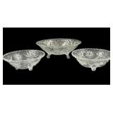 (3) Beautiful Footed Crystal Bowls