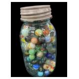 Blue Ball Mason Quart Jar Marbles