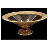 Gold Rim Amber Bowl
