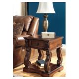 ASHLEY T869 ALYMERE RUSTIC BROWN END TABLE