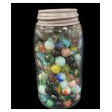 Blue Ball Mason Quart Jar Marbles