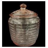 Pink Depression Cracker Jar