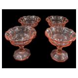 (4) Pink Fostoria Virginia Compotes
